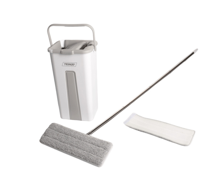 Zestaw mop płaski z wiaderkiem dwukomorowym