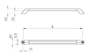 uchwyt ze stali malowanej proszkowo L=200mm