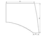 szyba koparka CAT - boczna prawa 340-6624 (2221)