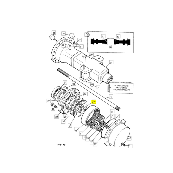 śruba do koła centralnego koparko-ładowarki JCB 826/01060