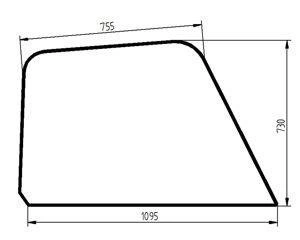 szyba ładowarka teleskopowa JCB - boczna prawa 827/30429