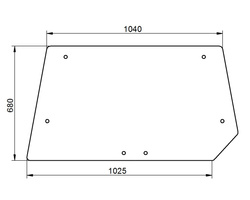 szyba do ciągnika Case - tylna 144794A1 (1118)