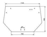 szyba do ciągnika Deutz-Fahr, Same - tylna 0.009.7699.0/20 (2131)