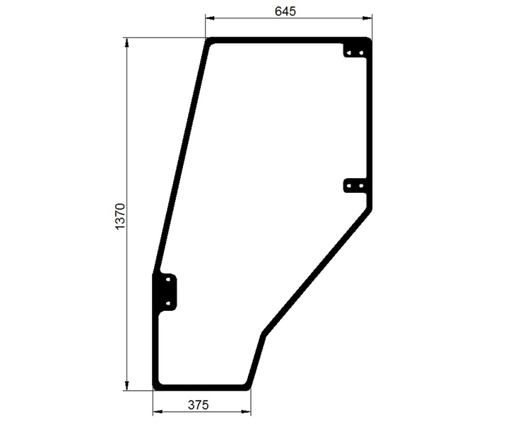 szyba do ciągnika Deutz-Fahr - drzwi lewe zielone 04402778 (1570)