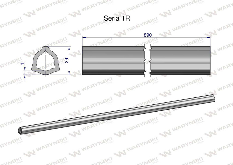 Rura wewnętrzna Seria 1R do wału 1010 przegubowo-teleskopowego 29x4 mm 890 mm WARYŃSKI [WR2311890]