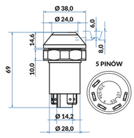 przycisk, włącznik wycieraczek Deutz-Fahr, Massey Ferguson, Steyr 01177150, 3388401M1, 133700580003