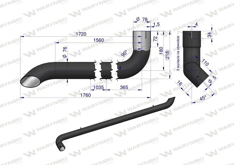 Tłumik rura wydechu AL164277 John Deere WARYŃSKI [AL155688W]