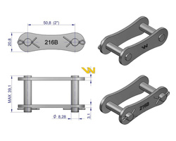 Zamek Z216B spinka łańcucha R 1 2 Waryński