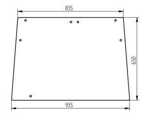 szyba Massey Ferguson 304 F, S, V - przednia 3553158M1 (2582)