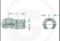 Końcówka kulista siłownika gazowego stalowa 10mm, M8