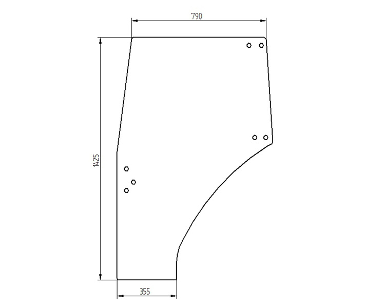 szyba do ciągnika Kubota - drzwi lewe TD17070770 (3188)