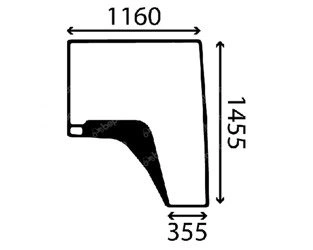 szyba do ciągnika John Deere - boczna prawa R537498