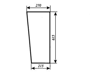 szyba do ciągnika C-360 kabina Szyszka Koźmin (K2) - przednia dolna (lewa, prawa) (810)