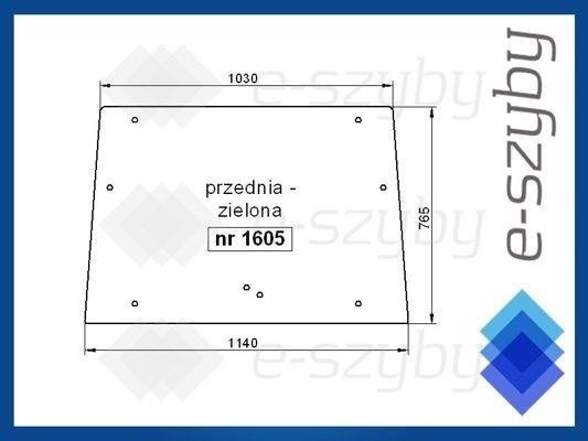 szyba MF Massey Ferguson 3615 3625 3635 3645 nowa kabina - przednia VA206267 (1605)