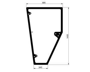 szyba kombajn John Deere serie CWS, 2200, Z2000 - drzwi lewe Z58641 (2284)