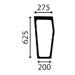 szyba JCB - przednia dolna prawa 827/80370