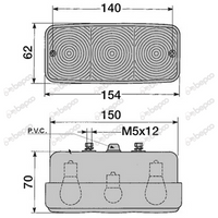 klosz lampy tylnej Case, New Holland, Massey Ferguson 154x62mm 1424354M1