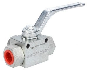 Zawór kulowy hydrauliczny 3-drogowy 3/2 - 1/2''BSP z otworami mocującymi 500 bar Waryński