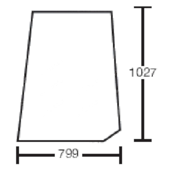 szyba JCB - drzwi górna 827/20077 (3617)