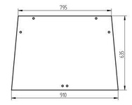szyba Kubota STV32, STV36, STV40 - tylna 0069555559 (3012)