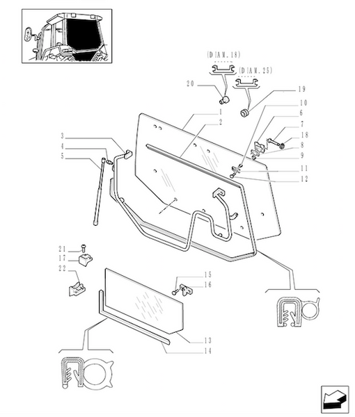 śruba montażowa zawiasu Case, New Holland 13303514