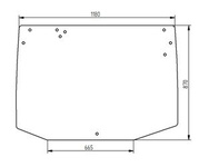 szyba do ciągnika Fendt - tylna 737812050080 (4440)