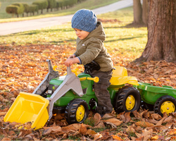 Traktor na pedały John Deere z przyczepą i ładowaczem Rolly Toys 023110