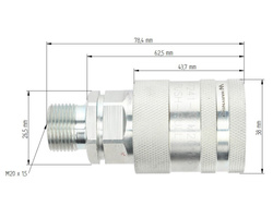 Szybkozłącze hydrauliczne EURO PUSH-PULL gniazdo M20x1.5