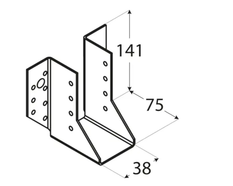 Wieszak belki 38x141x75x2,0 dmx