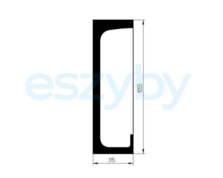 szyba ładowarka CAT 910G, 914G, 924GZ, 924H, 924HZ, 928G, 928H, 928HZ, 930G, 930H, 938G, 938G2, 938H - boczna lewa 107-6146 (4522)