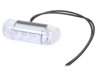 Lampa obrysowa LED 12/24V przezroczysta W61 Waś