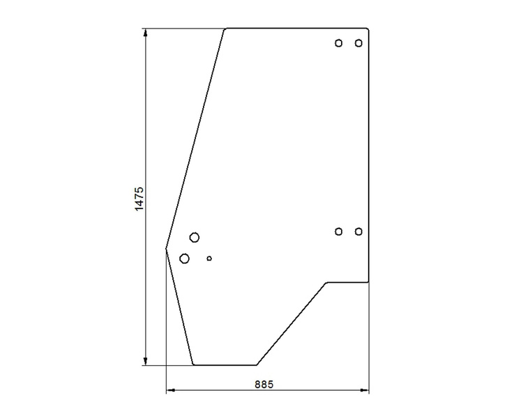 szyba JCB - drzwi lewe 7 otworów 827/60115 (2494)