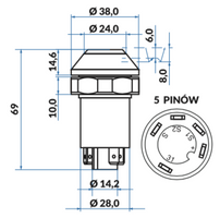 przycisk, włącznik szybko JCB 08102/02237