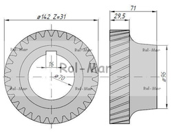 Koło dolne II biegu Z-31 Ursus 1614 C-385 88121095U oryginał Ursus