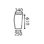 szyba MF seria 30000 - przednia dolna prawa 3582162M2 (1602)