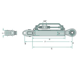 Łącznik górny z głowicą widełkową i głowicą kulkową 600-880mm