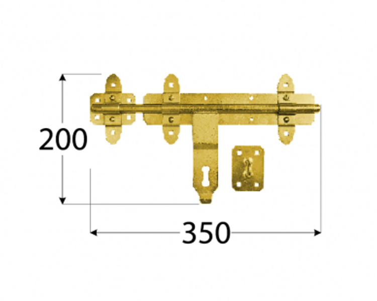 Zasuwa cieżka 350x200 do bramy furtki na kłódkę domax