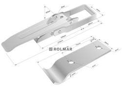 Spinacz zaczep zamek burty uniwersalny 215 mm x48 mm klamra wykonana z płaskownika