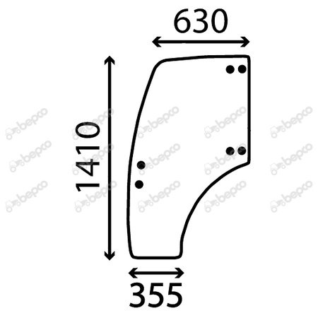 szyba do ciągnika Landini, McCormick - drzwi lewe 3667430M1 (5020)