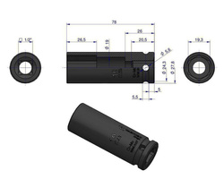 Nasadka udarowa sześciokątna długa 1/2" 19 mm Waryński