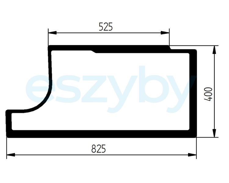 szyba JCB Fastrac 2155 2170 - drzwi dolna lewa 332/R2331 (2654)