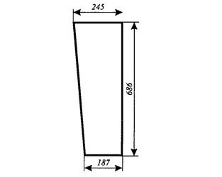 szyba do ciągnika C-360 kabina Szyszka Sapieżyn - przednia dolna (lewa, prawa) (797)