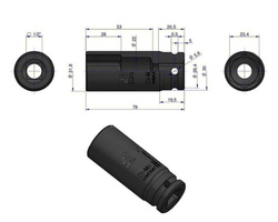 Nasadka udarowa sześciokątna długa 1/2" 23 mm Waryński