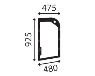 szyba JCB - boczna lewa 336/C2671