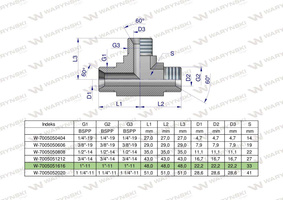 Trójnik hydrauliczny calowy BBB 1" BSP (XT) Waryński