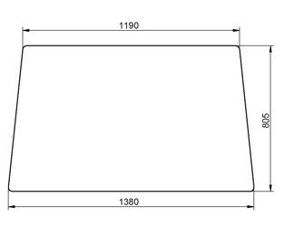szyba do ciągnika John Deere - przednia L213346 (1196)