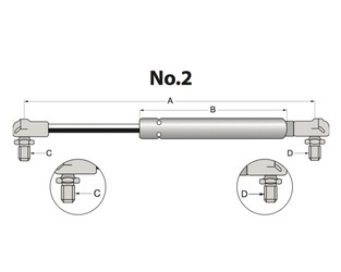siłownik amortyzator gazowy A=405 B=245 F=700N STABILUS 083631