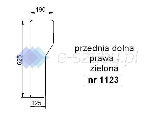 szyba LANDINI Mistral 55 - przednia dolna prawa zielona (1123)