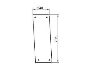 szyba do ciągnika Deutz-Fahr - narożnikowa bezbarwna 04383614 (0047)
