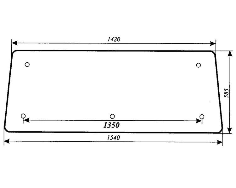 szyba do ciągnika Zetor - tylna rozstaw otworów 1350 60117910 (68a)